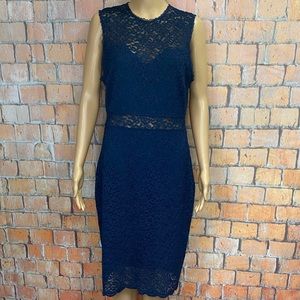 Soprano‎ Navy Blue Lace Sheath Dress
